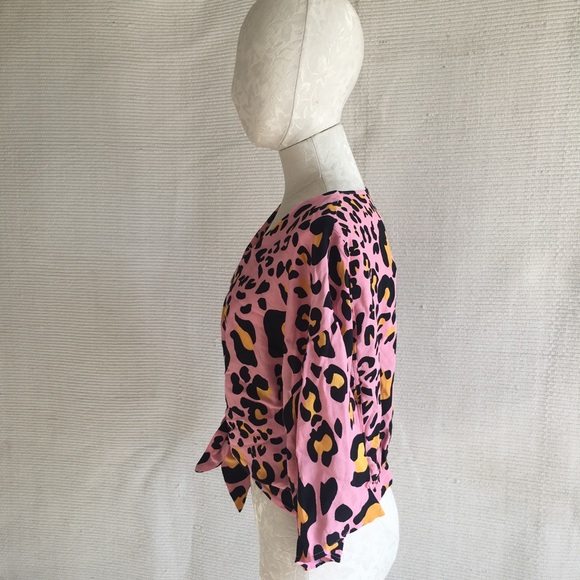 Topshop Animal Print Kimono Blouse Shirt Jacket - Picture 4 of 8